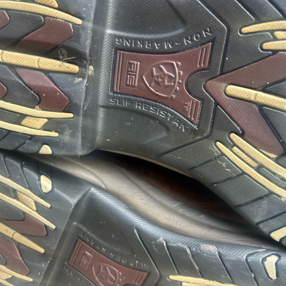 Ariat Terrain ATS Brown Leather Lace-Up Hiking Boots Sz 10D Slip Resistant Sole - Picture 7 of 13